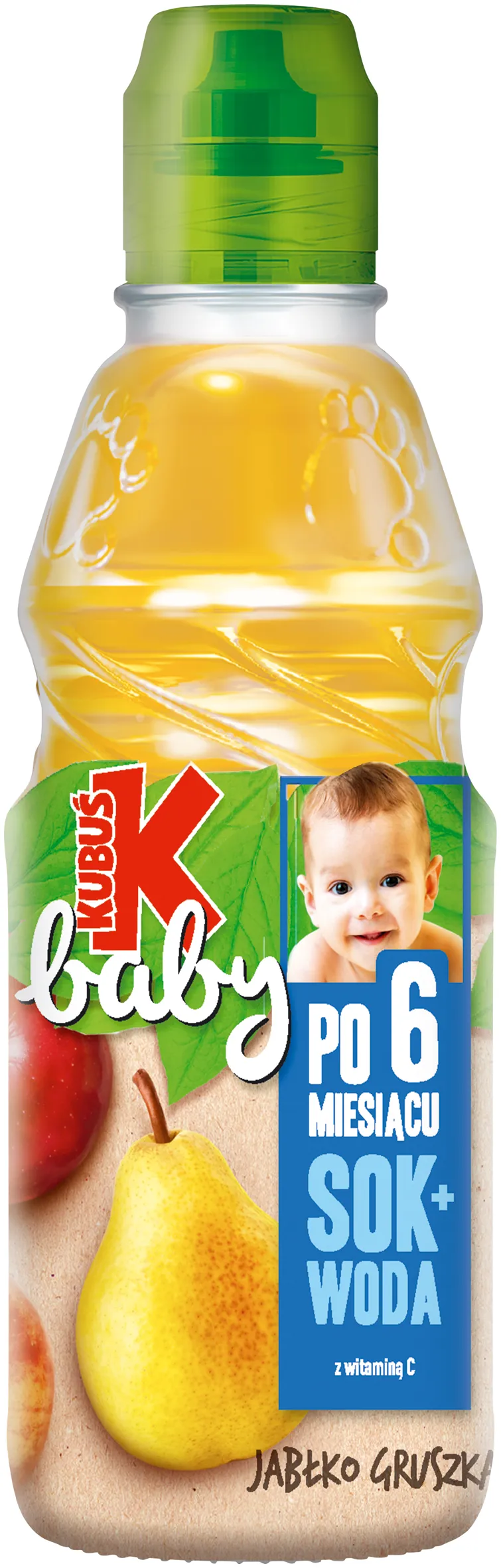 Kubuś Baby Sok + Woda jabłko, gruszka po 6. miesiącu, 300 ml