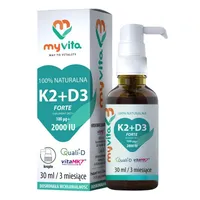 MyVita, Witamina K2 MK-7 + D3 Forte, suplement diety, krople, 30ml