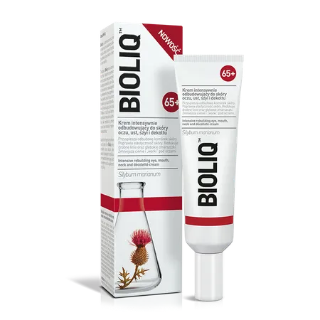 BIOLIQ 65+ Krem intensywnie odbudowujący do skóry oczu, ust, szyi i dekoltu, 30ml