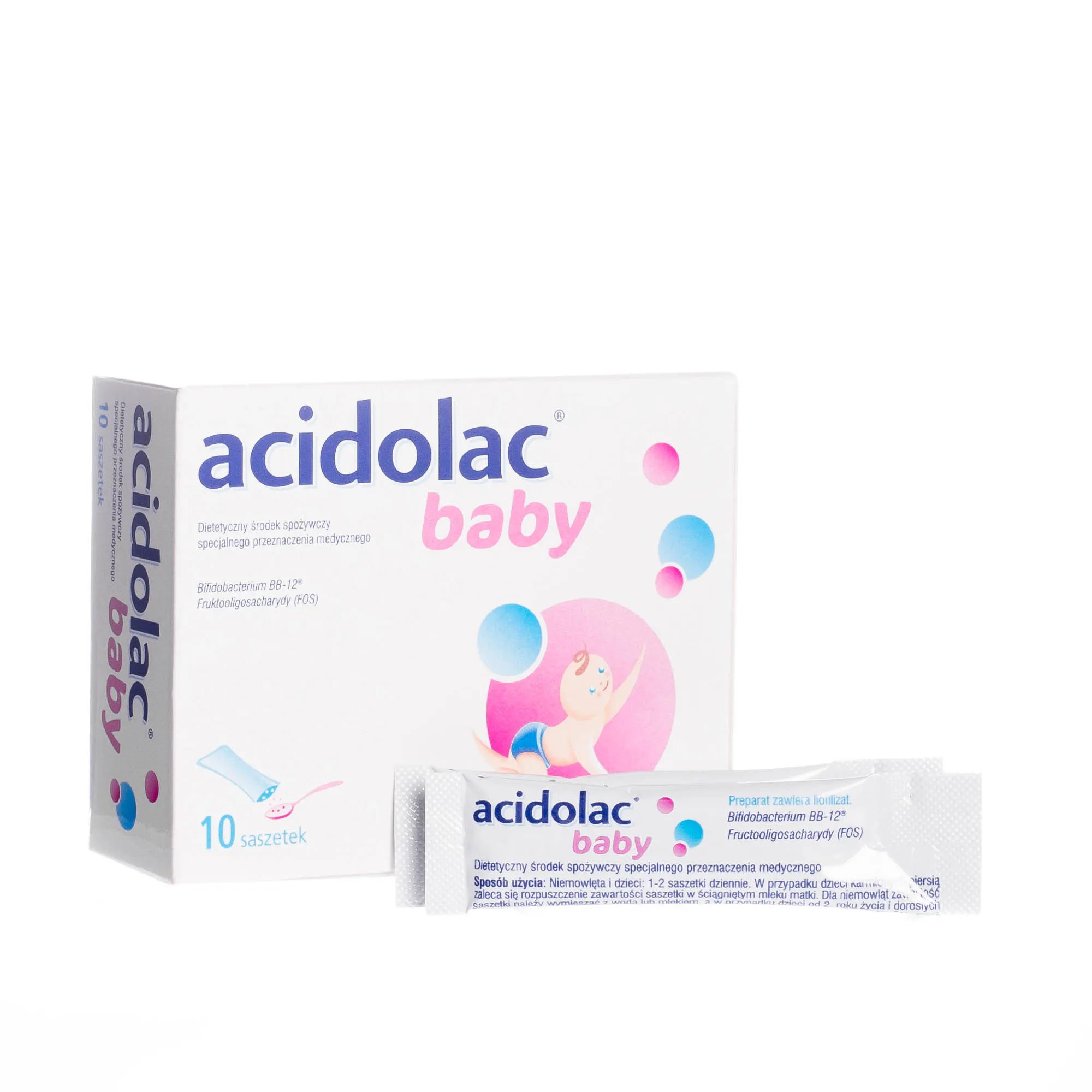 Acidolac baby - suplement diety stosowany w celu uzupełnienia flory jelit w okresie antybiotykoterapii, 10 saszetek