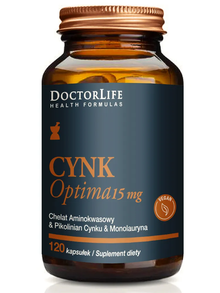 Doctor Life Cynk Optima, 15 mg, suplement diety, 120 kapsułek