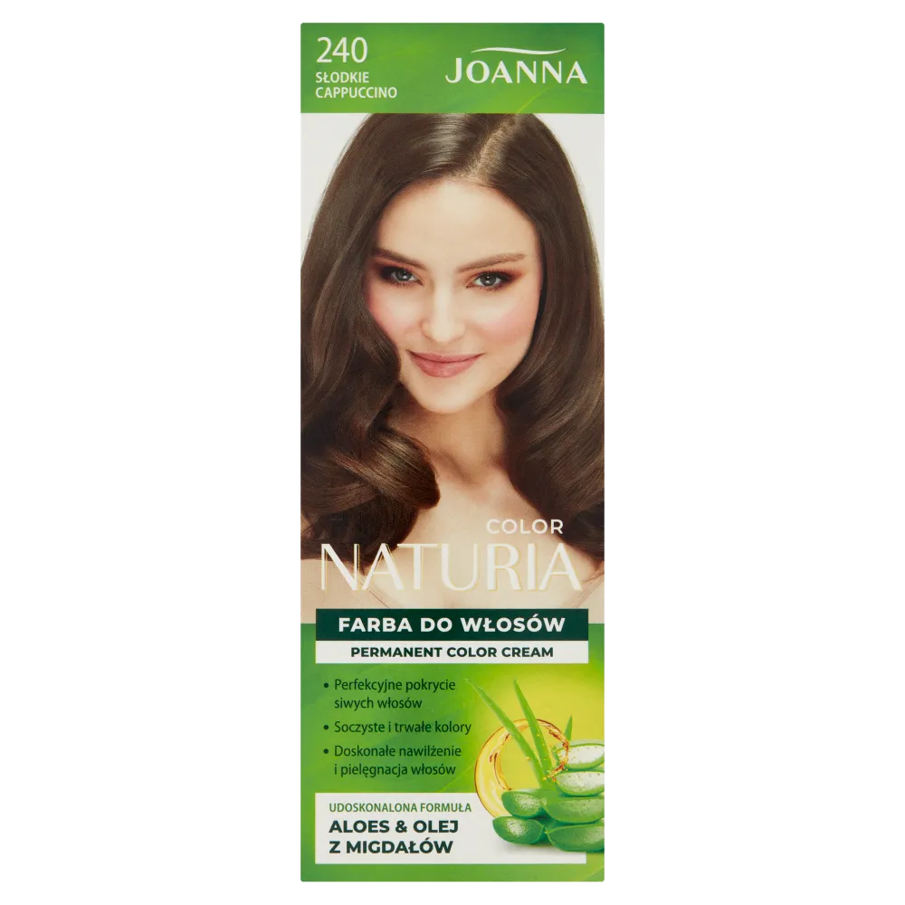 Joanna Naturia Color Farba do włosów nr 240 Słodkie Cappuccino, utleniacz 60 g + farba 40 g