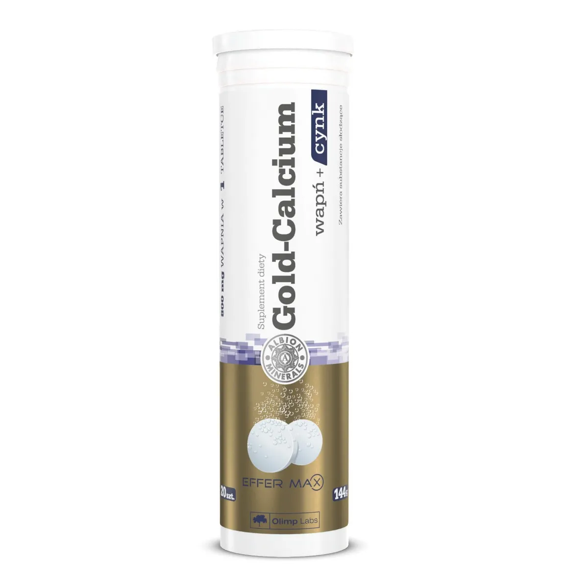 Olimp Gold-Calcium Wapń + Cynk, suplement diety, 20 tabletek musujących