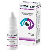 Hexoftyal PHMB, łagodzące i nawilżające krople do oczu, 15 ml