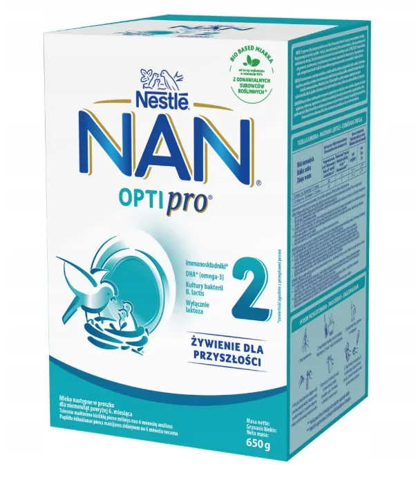 Nestle NAN Optipro 2 mleko modyfikowane dla niemowląt po 6. miesiącu życia, 650 g