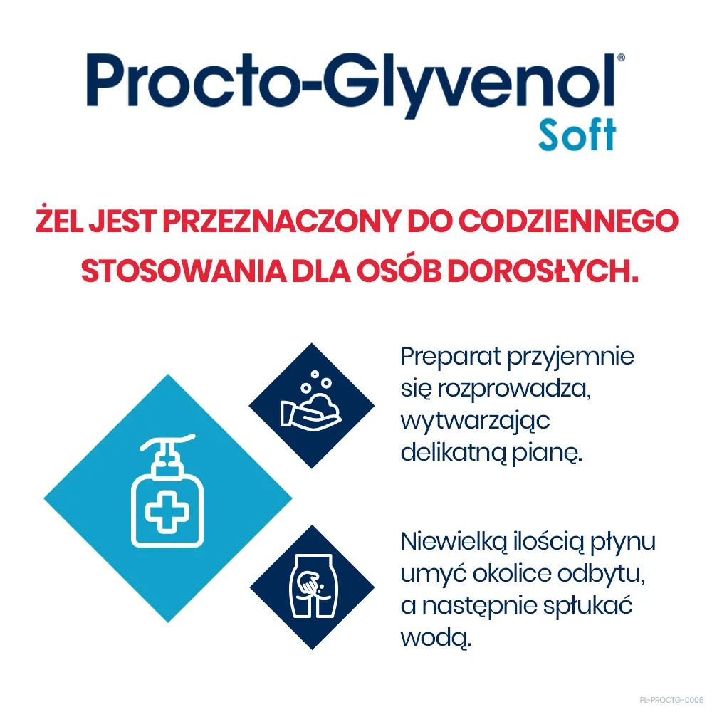 Procto-Glyvenol Soft, żel do higieny intymnej z ruszczykiem, 180 ml 
