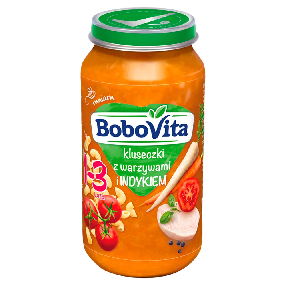 BoboVita kluseczki z warzywami i indykiem, 250 g 