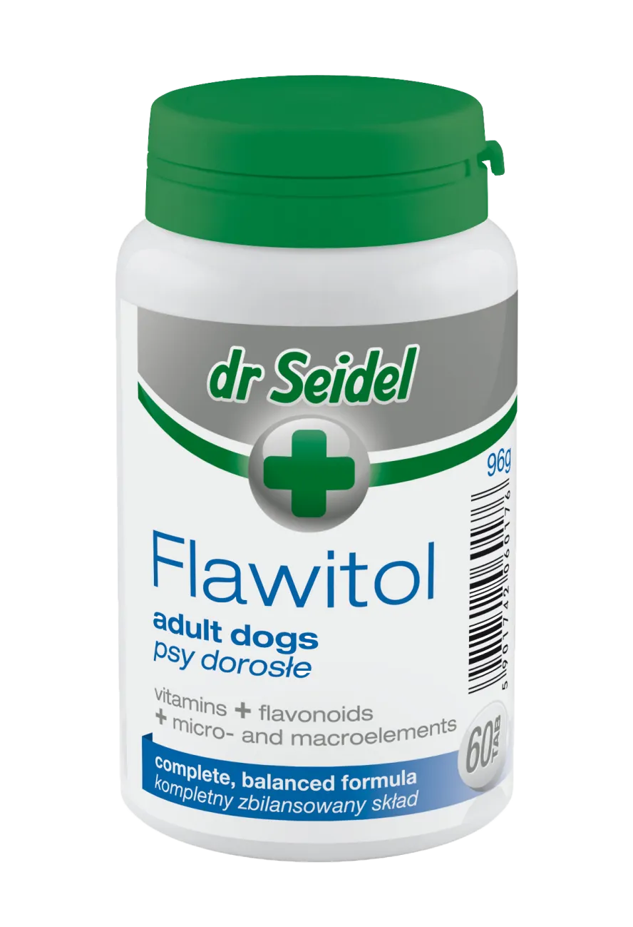 dr Seidel Flawitol Zestaw witamin i minerałów dla psów dorosłych, 60 szt.