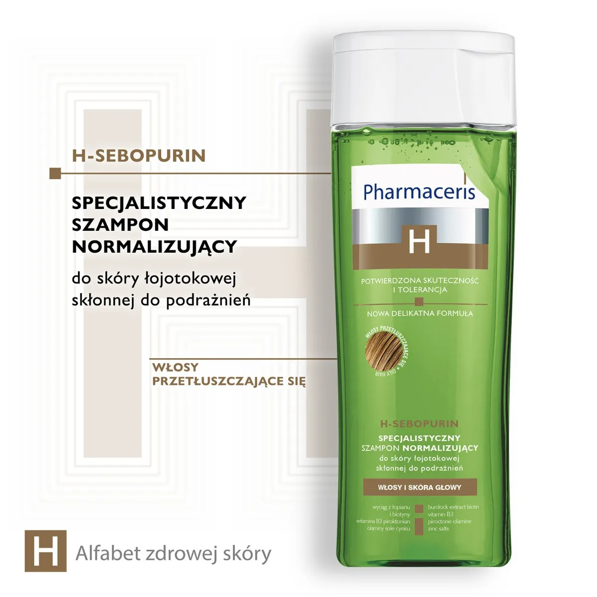 Pharmaceris H Sebopurin, specjalistyczny szampon normalizujący do skóry łojotokowej, 250 ml 
