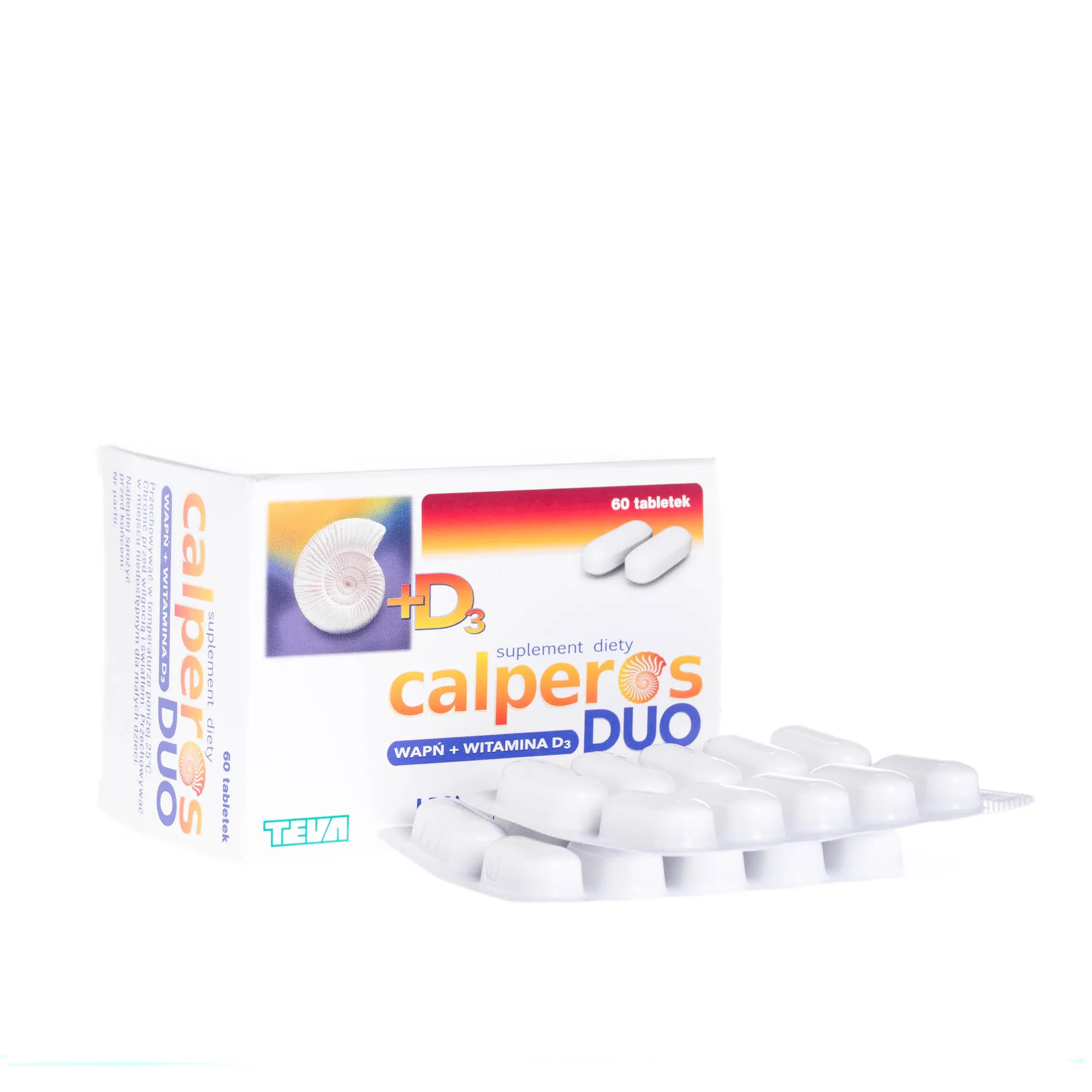 Calperos DUO wapń + witamina D3, 60 tabletek 