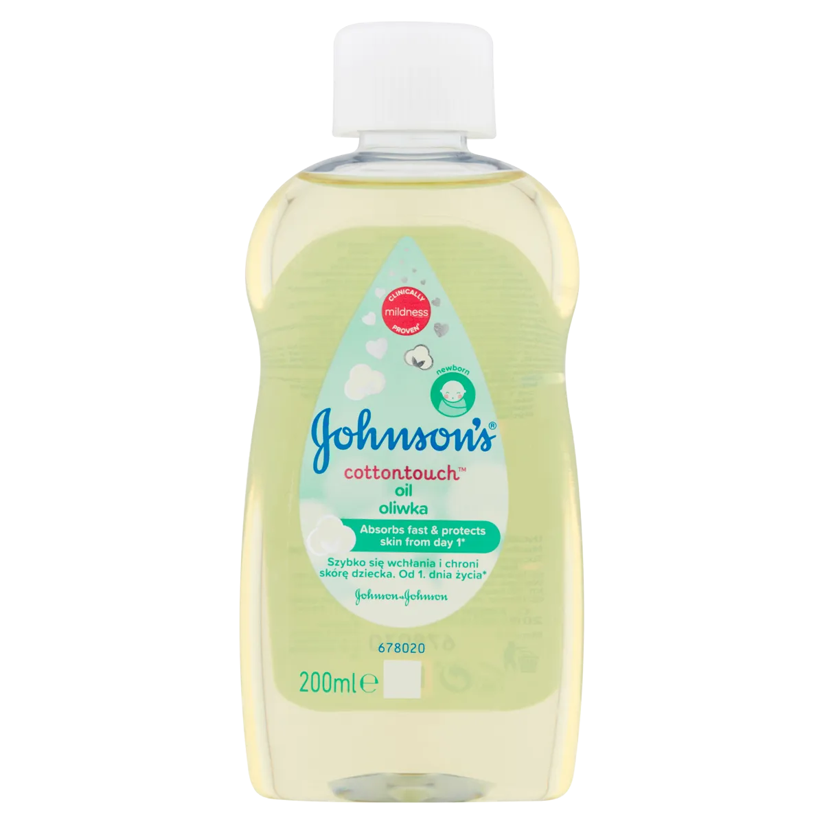 Johnson's Cotton Touch Oliwka do ciała dla dzieci od 1. dnia życia, 200 ml
