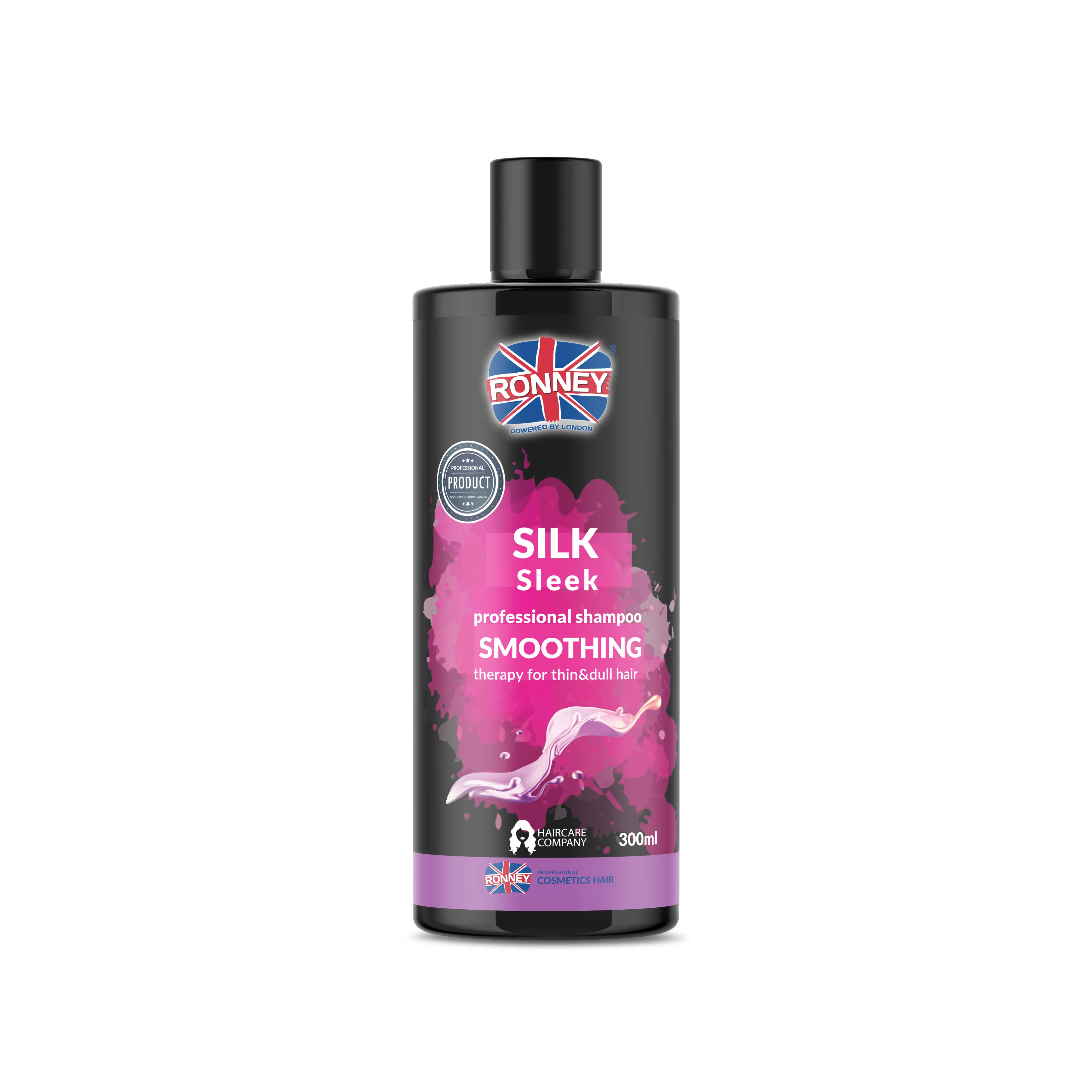 RONNEY Smoothing Silk Sleek Szampon wygładzający do włosów cienkich i matowych, 300 ml