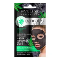 Eveline Cosmetics Cannabis Skin Care oczyszczająco-matująca maska węglowa 3w1, 7 ml