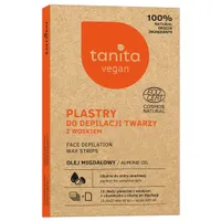 Tanita Vegan plastry do depilacji twarzy z woskiem, 12 szt. + chusteczka z oliwką po depilacji