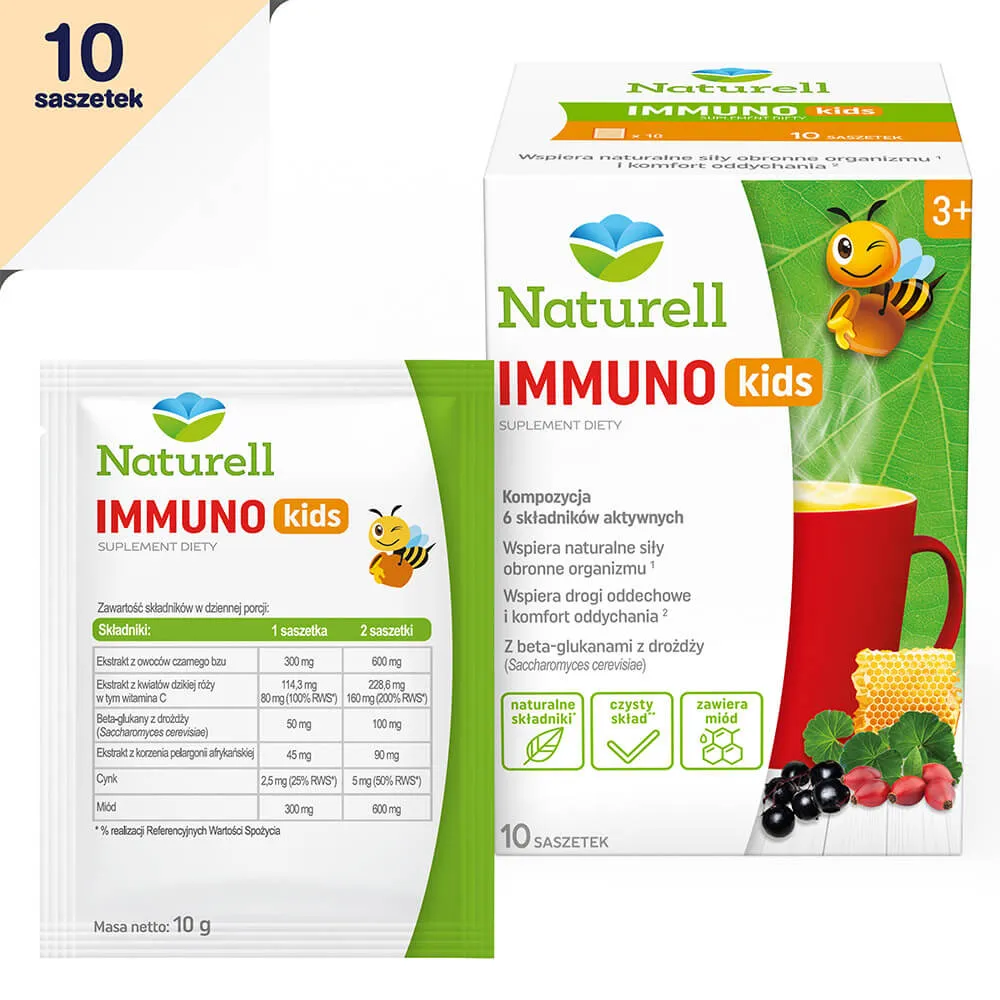 Naturell Immuno Kids, suplement diety, 10 saszetek