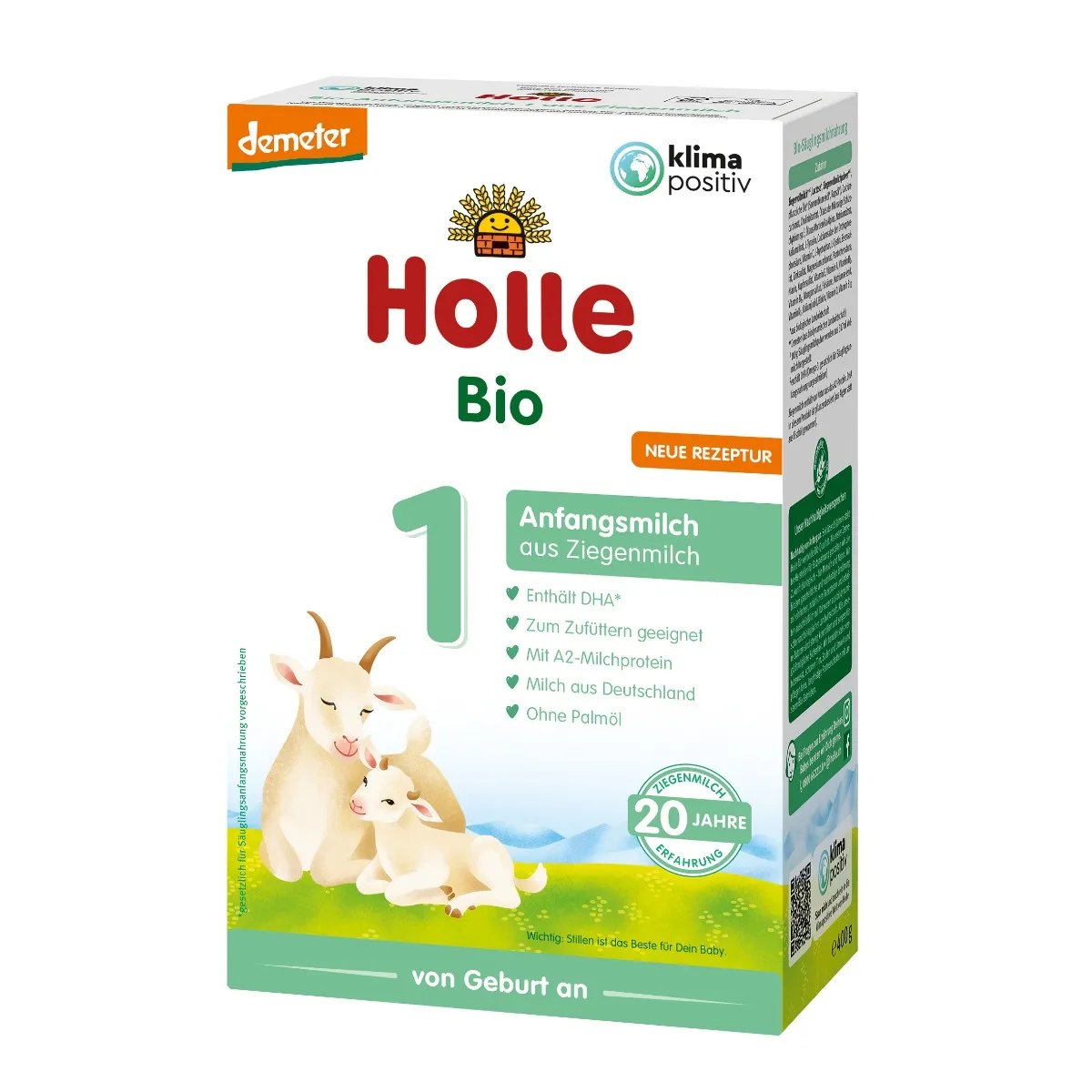 Holle Bio 1, mleko początkowe na bazie mleka koziego, 400 g 