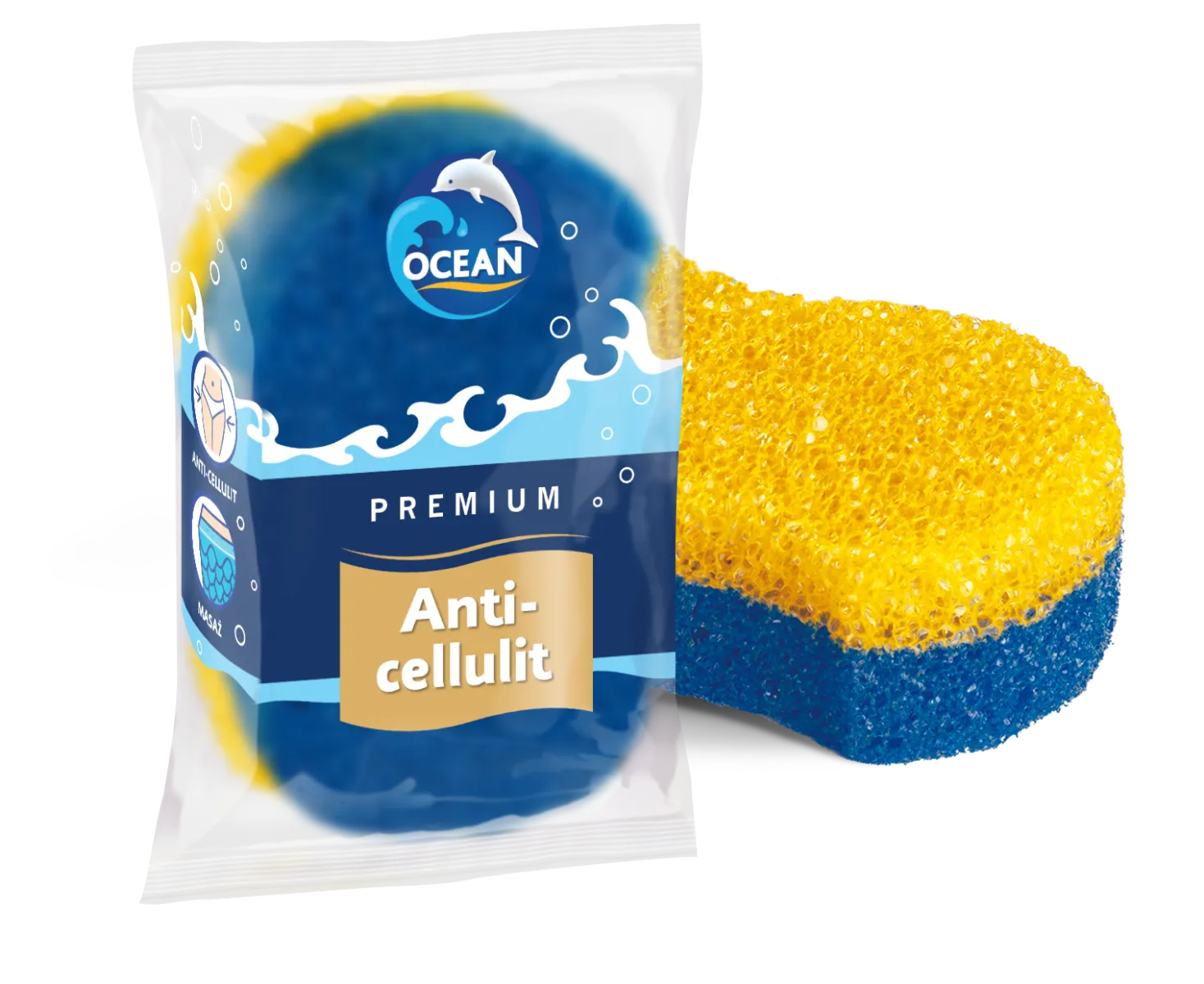 Ocean Anti-Cellulit gąbka do kąpieli i masażu, 1 szt.