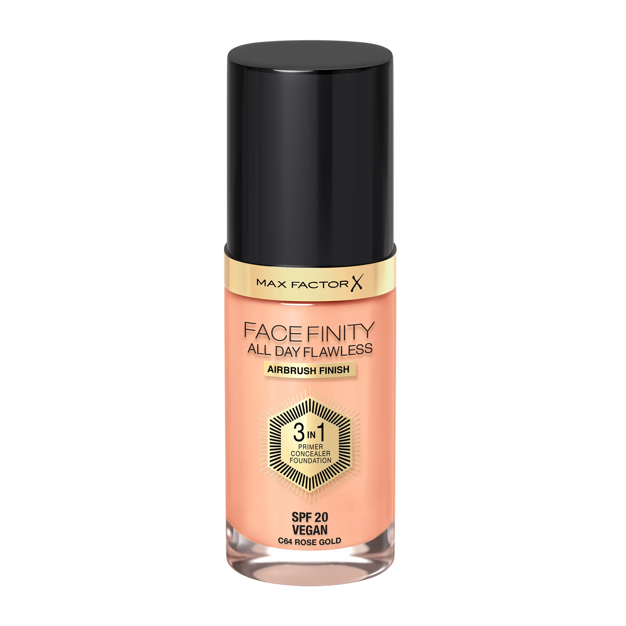 Max Factor Facefinity All Day Flawless 3in1 Foundation SPF20 Podkład do twarzy 64 Rose Gold, 30 ml