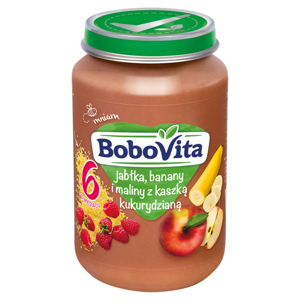 BoboVita deserek dla dzieci o smaku jabłka i bananów z kleikiem owsianym, 190 g x 6