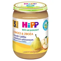 HiPP BIO od pokoleń Gruszki i jabłka z kleikiem orkiszowym po 5. miesiącu, 190 g