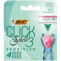 BiC Soleil Click 3 Sensitive 3-ostrzowe wkłady do maszynki do golenia dla kobiet, 4 szt.