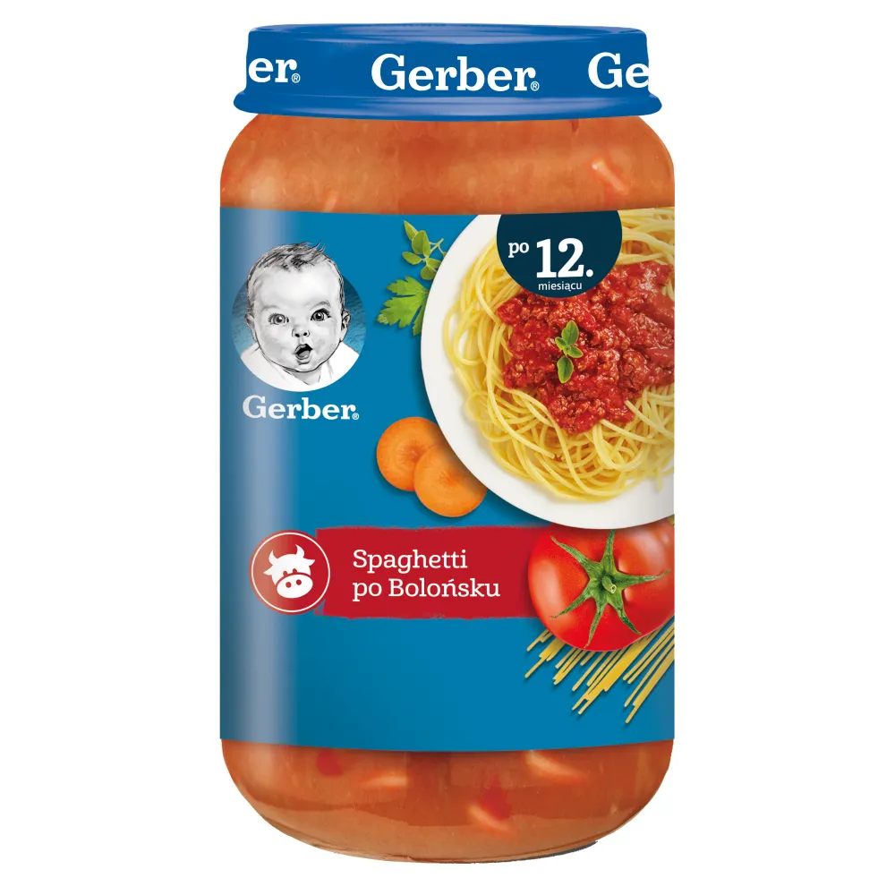 Gerber obiadek spaghetti po bolońsku dla niemowląt powyżej 12 miesiąca życia, 250 g