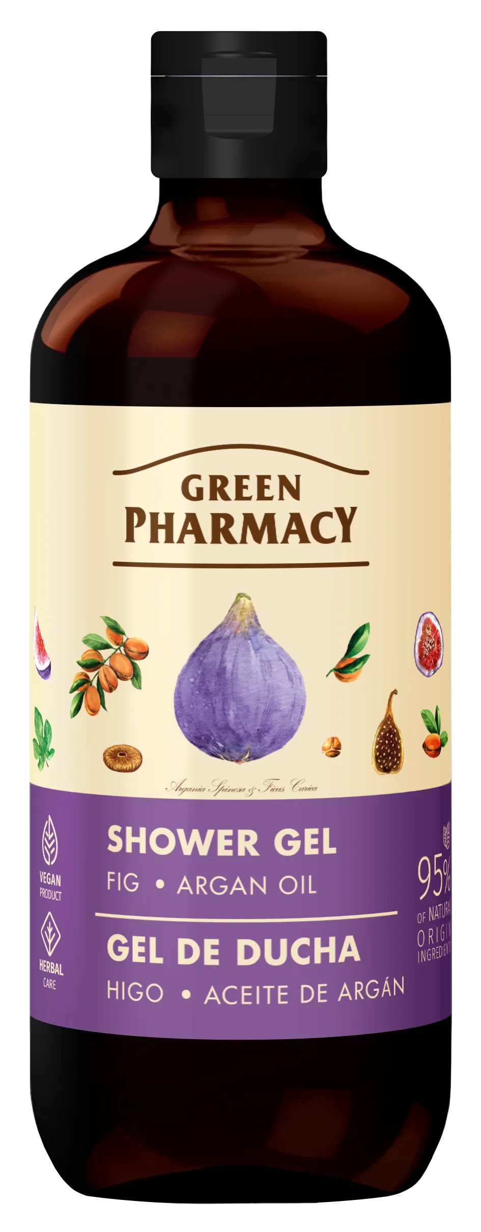 Green Pharmacy żel pod prysznic Figi i Olej Arganowy, 500 ml