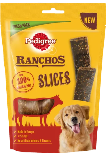 Pedigree Ranchos Slices Przysmak dla psa plasterki z wołowiną, 60g