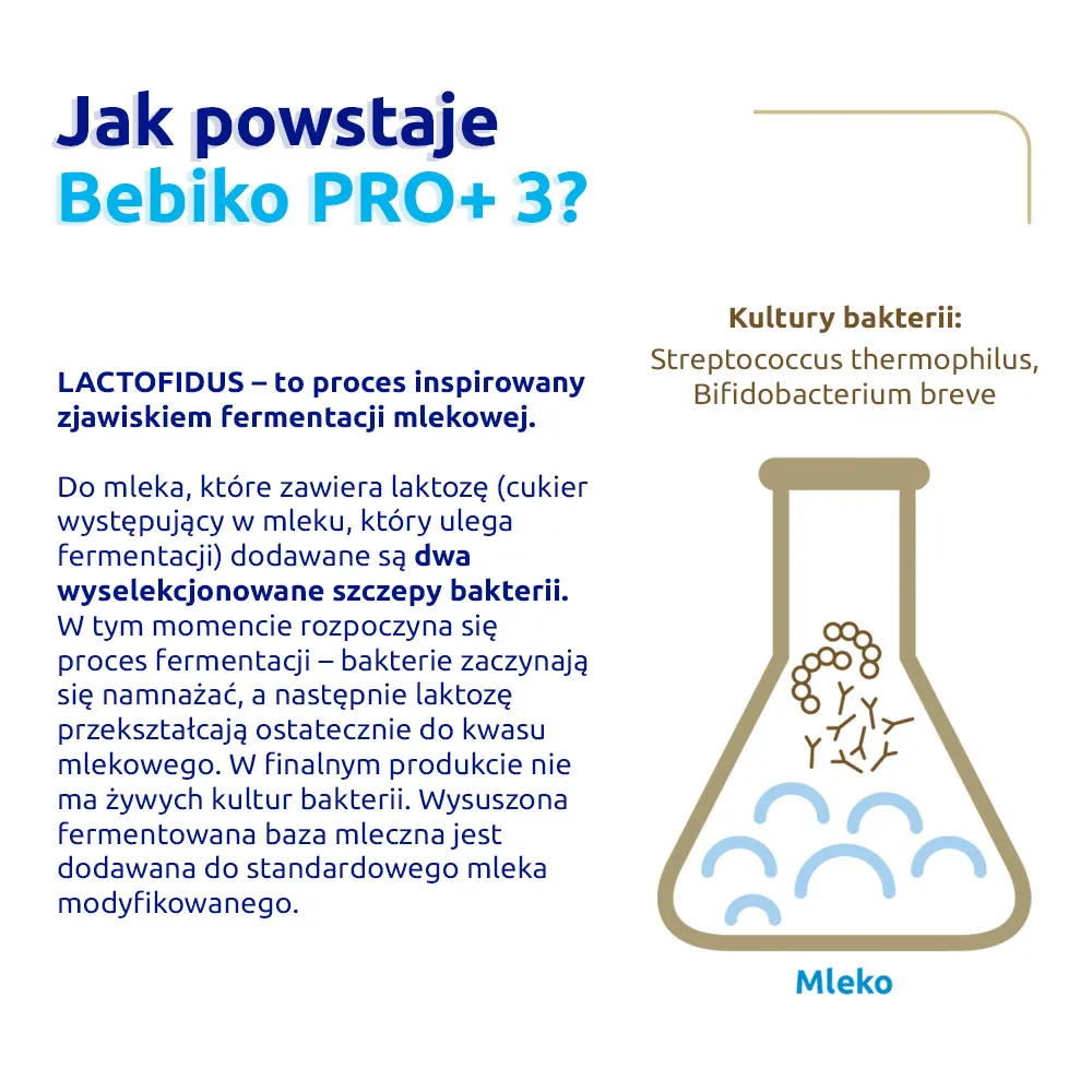 Bebiko PRO+ 3, odżywcza formuła na bazie mleka dla dzieci powyżej 1. roku życia, 700 g 