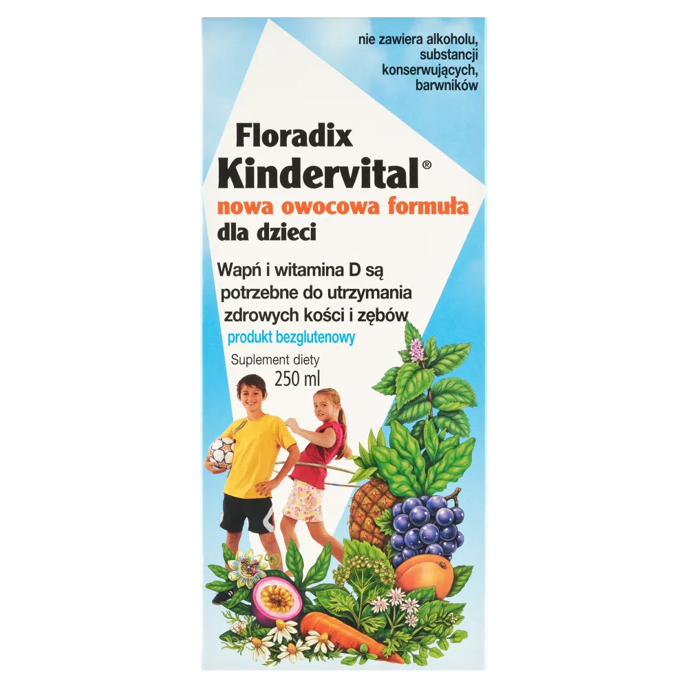 Floradix Kinder Nowa Owocowa Formuła, suplement diety, 250 ml