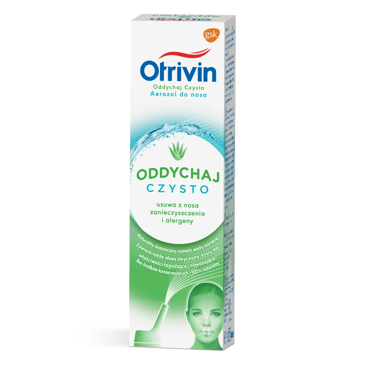 Otrivin Oddychaj Czysto dla dorosłych Aerozol 100% naturalny z ekstraktem z aloesu, 100 ml 