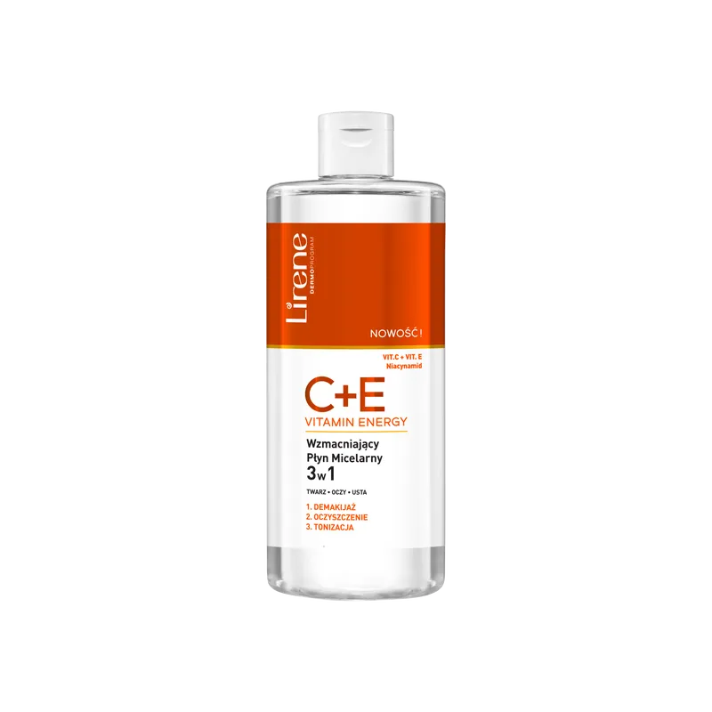 Lirene C+E VITAMIN ENERGY wzmacniający płyn micelarny 3 w 1, 400 ml 
