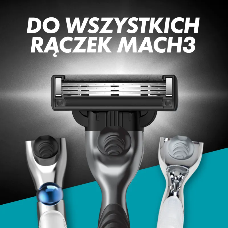 Gillette Mach3 Charcoal Ostrza wymienne do maszynki do golenia dla mężczyzn, 8 szt. 