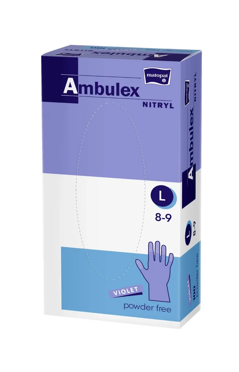 Ambulex Nitryl Violet Rękawice nitrylowe jednorazowe ochronne niepudrowane rozmiar L, 100 sztuk