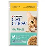 Purina Cat Chow Hairball Control morka karma dla kotów kurczak i zielona fasolka w sosie, 85 g