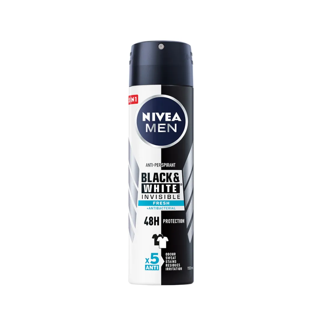 Nivea Black&White Invisible Freshantyperspirant w spray`u, 150 ml