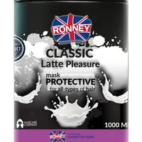 RONNEY Professional Mask Classic Latte Pleasure Protective Maska ochronna do każdego rodzaju włosów, 1000 ml