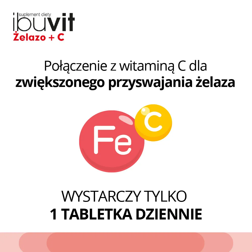 Ibuvit Żelazo + C, suplement diety, 30 tabletek 