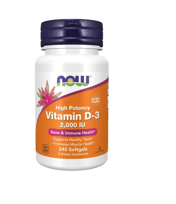 Now Foods Vitamin D3 2000IU, suplement diety, 240 kapsułek