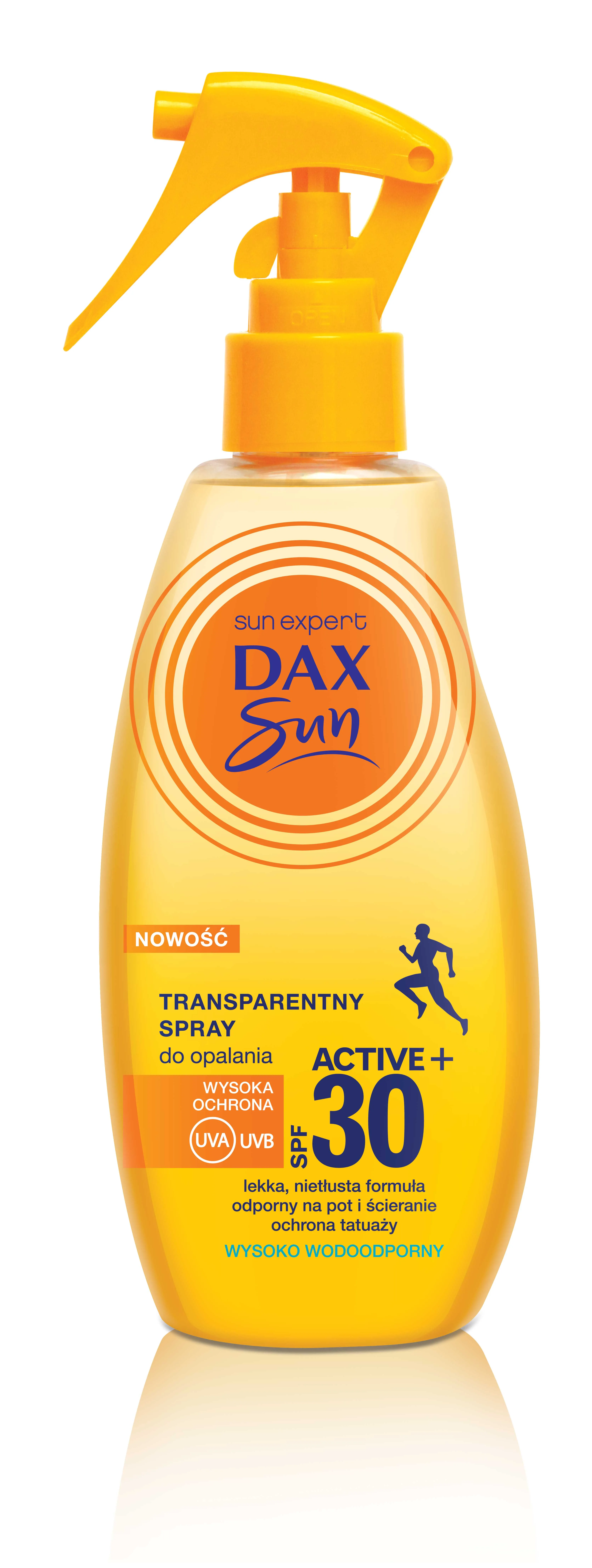 Dax Sun Active transparentny spray do opalania SPF30, 200 ml