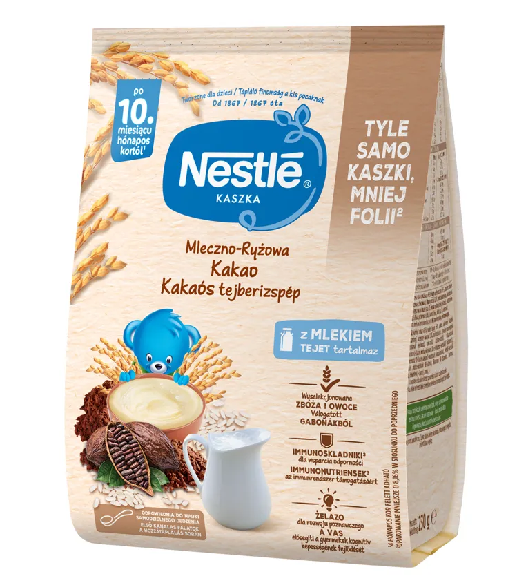 Nestle kaszka mleczno-ryżowa po 10. miesiącu o smaku kakao, 230 g