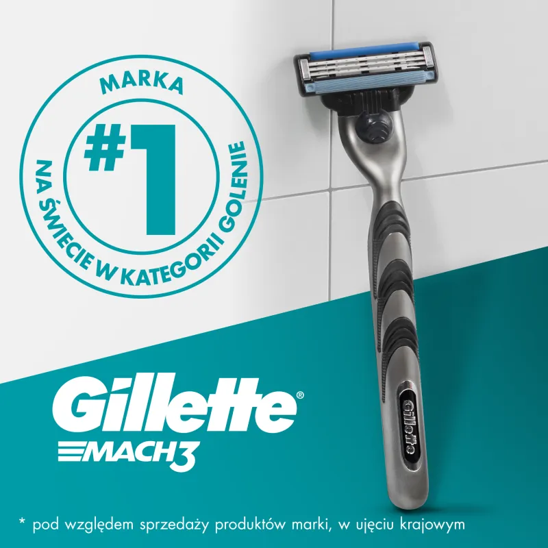 Gillette Mach3 Maszynka do golenia z 5 wymiennymi ostrzami dla mężczyzn, 1 szt. 