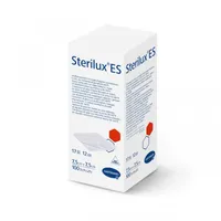 Sterilux ES, kompresy z gazy bawełnianej, niejałowe, 17-nitkowe, 12 warstw, 7,5 cm x 7,5 cm, 100 sztuk