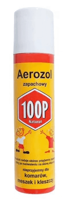 100P, aerozol ochronny przeciw komarom, meszkom i kleszczom, 75 ml