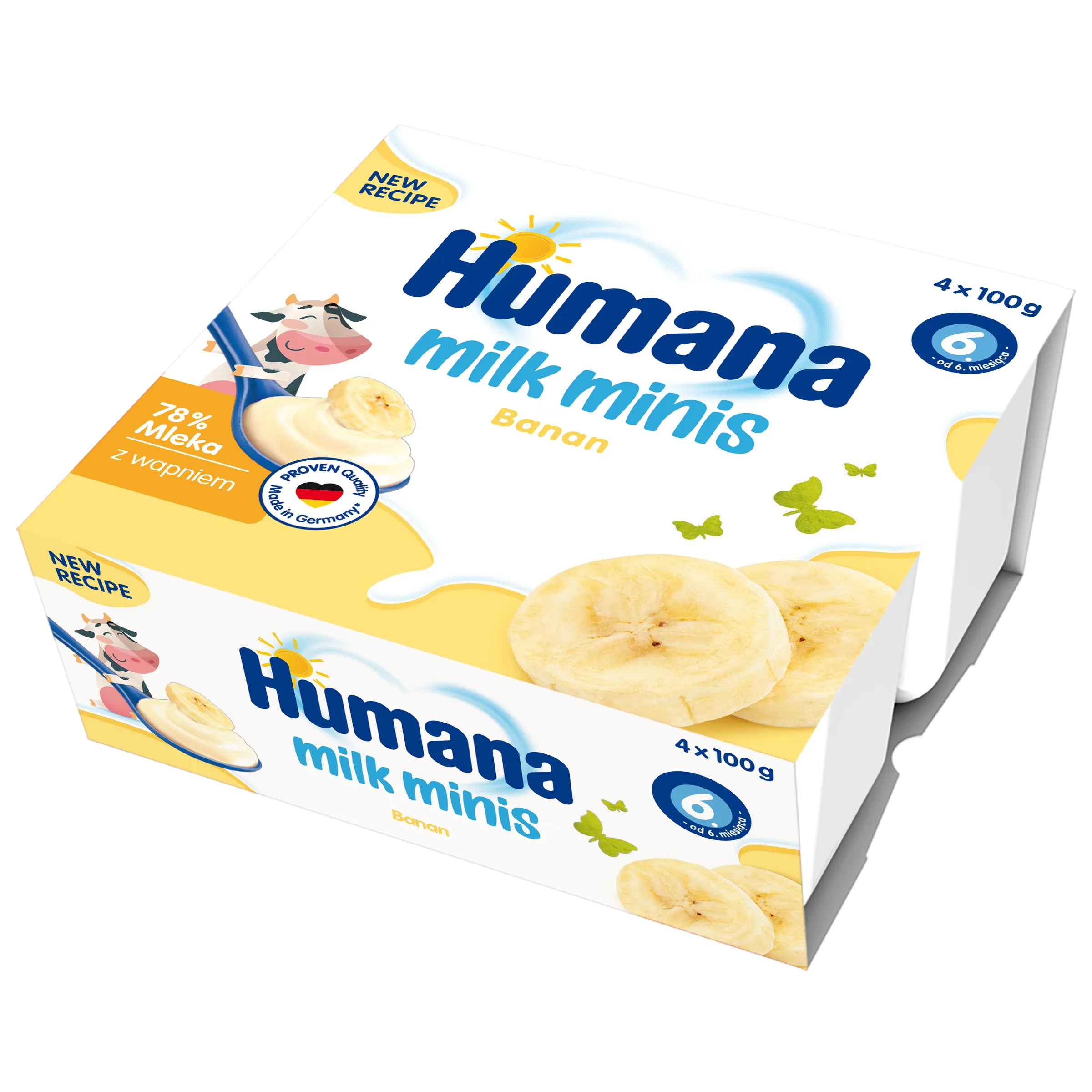 Humana Milk Minis deserek jogurtowy o smaku bananowym 4x100 g