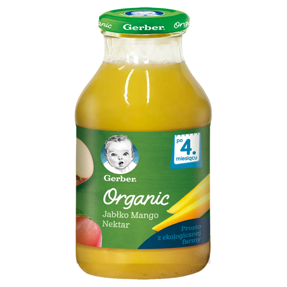 Gerber Organic nektar dla niemowląt o smaku jabłka i mango, 200 ml