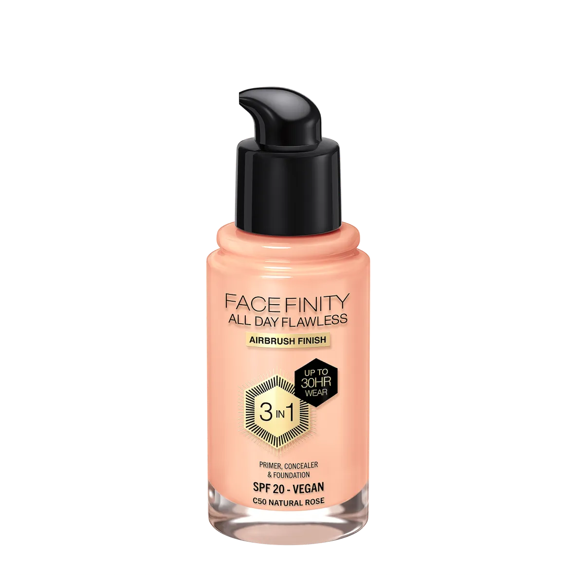 Max Factor Facefinity All Day Flawless Podkład do twarzy 3w1 C50 Natural Rose, 30 ml 