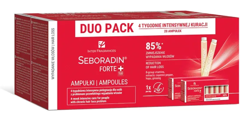 Seboradin Forte Ampułki przeciw wypadaniu włosów Duo Pack, 28 x 5,5 ml