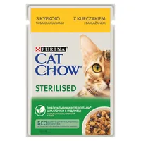 Purina Cat Chow Sterilised mokra karma dla kotów kurczak i bakłażan w sosie, 85 g