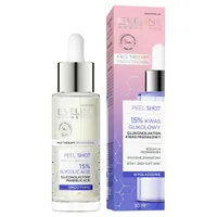 Eveline Cosmetics Serum Shot Peel Wygładzenie kuracja 15% kwas glikolowy na twarz, szyję i dekolt, 30 ml